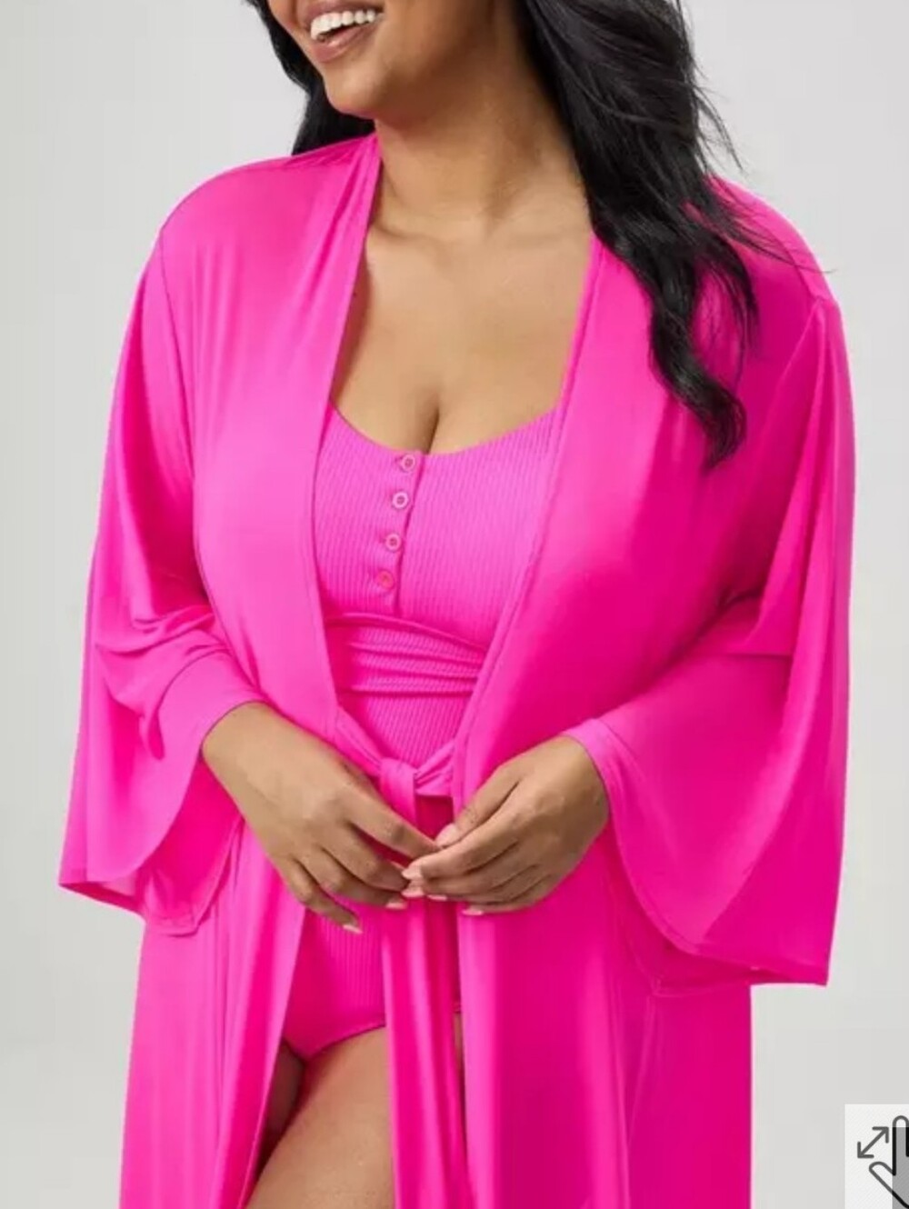 🆕️⛱️TORRID HOT PINK FRONT TIE KIMONO SWIM COVER UP ⛱️ - Picture 6 of 7
